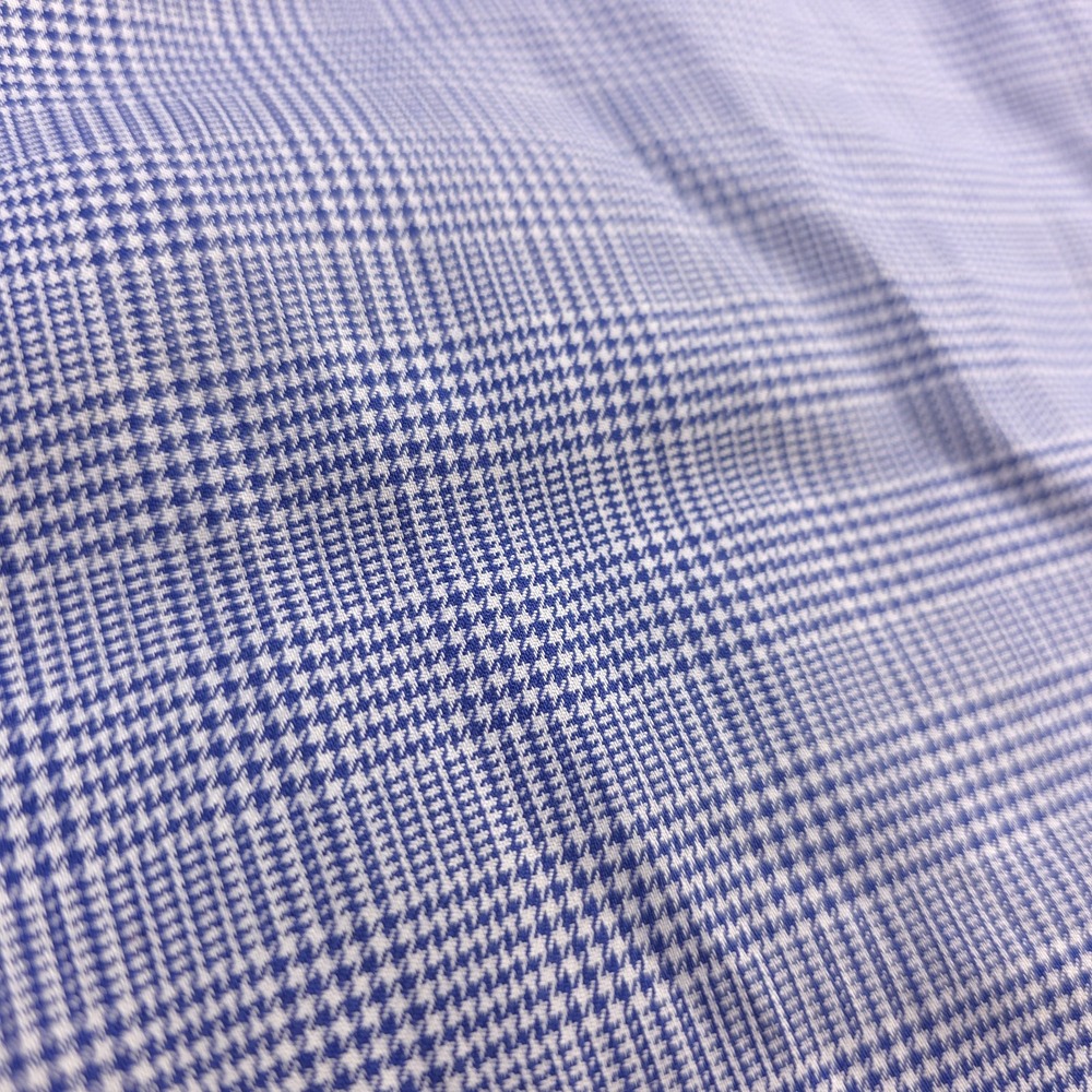 Brooks Brothers Dress Shirt 17.5 2/3 Regent Non Iron Blue Houndstooth Spread - Picture 3 of 9